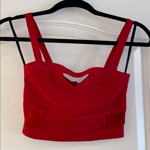 Xs Bebe red crop top